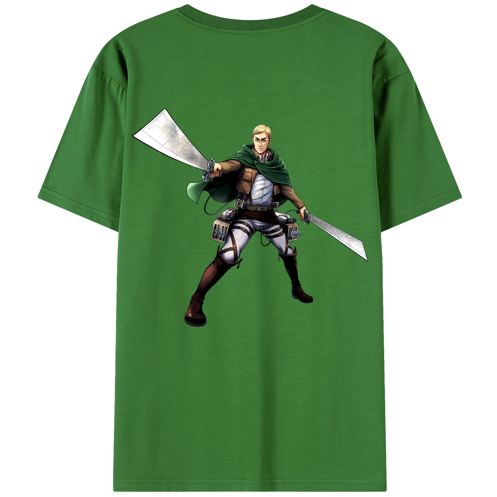 （画像用） 進撃の巨人 エルヴィン・スミス Attack on Titan Erwin Smith レディース半袖Tシャツ(バックプリント)